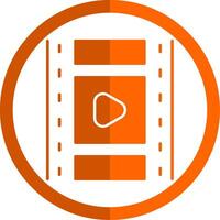 Film Spule Glyphe Orange Kreis Symbol vektor