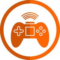 Joystick Glyphe Orange Kreis Symbol vektor