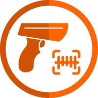 Barcode Scanner Glyphe Orange Kreis Symbol vektor