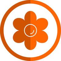 daisy glyf orange cirkel ikon vektor
