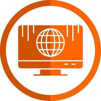 Internet Glyphe Orange Kreis Symbol vektor