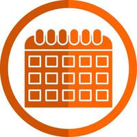 Kalender Glyphe Orange Kreis Symbol vektor