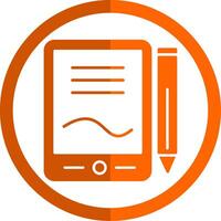 Zeichnung Tablette Glyphe Orange Kreis Symbol vektor