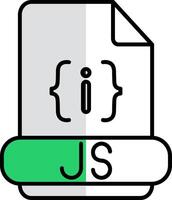 js Format gefüllt Hälfte Schnitt Symbol vektor