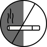Nej rökning fylld halv skära ikon vektor