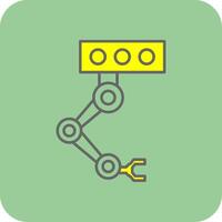 industriell robot fylld gul ikon vektor