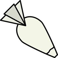 Gebäck Tasche Linie gefüllt Weiß Schatten Symbol vektor