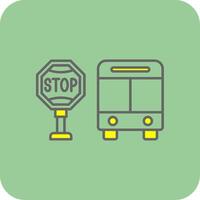 buss sluta fylld gul ikon vektor