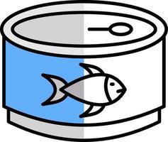 Thunfisch gefüllt Hälfte Schnitt Symbol vektor