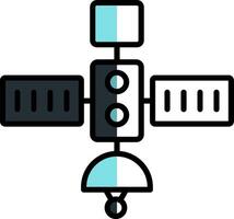 Satellit gefüllt Hälfte Schnitt Symbol vektor