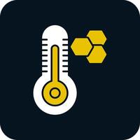 Thermometer-Glyphe zweifarbiges Symbol vektor