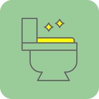 toalett fylld gul ikon vektor