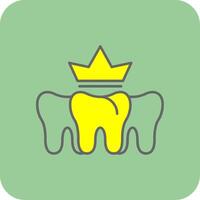 Dental Krone gefüllt Gelb Symbol vektor