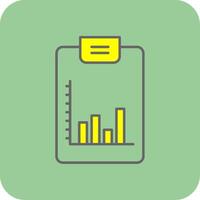Bar Diagramm gefüllt Gelb Symbol vektor