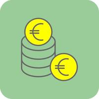euro fylld gul ikon vektor