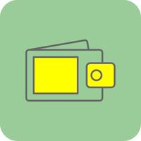 plånbok fylld gul ikon vektor