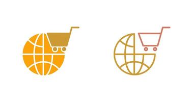 Welt Einkaufen Symbol vektor