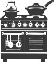 ai generiert Silhouette Ofen Kochen Werkzeug schwarz Farbe nur vektor
