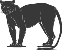 ai generiert Silhouette Panther Tier schwarz Farbe nur voll Körper vektor