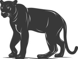 ai generiert Silhouette Panther Tier schwarz Farbe nur voll Körper vektor