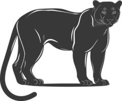 ai generiert Silhouette Panther Tier schwarz Farbe nur voll Körper vektor