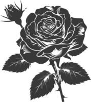 ai generiert Silhouette Rose Blume schwarz Farbe nur vektor