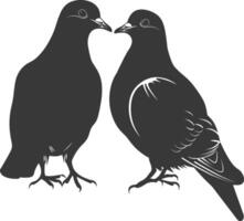 ai generiert Silhouette Taube Vogel Tier Paar Taube schwarz Farbe nur vektor