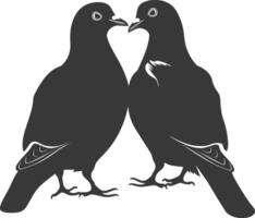 ai generiert Silhouette Taube Vogel Tier Paar Taube schwarz Farbe nur vektor