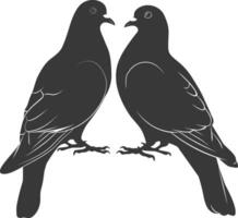 ai generiert Silhouette Taube Vogel Tier Paar Taube schwarz Farbe nur vektor