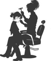 ai generiert Silhouette Friseur im Aktion voll Körper schwarz Farbe nur vektor