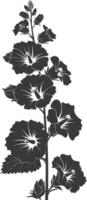 ai genererad silhuett stockrosor blomma svart Färg endast vektor