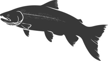 silhuett lax fisk djur- svart Färg endast full kropp vektor