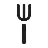 svart gaffel silhuett ClipArt ikon vektor