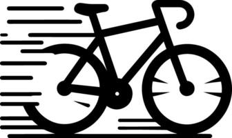 enkel logotyp ClipArt, abstrakt silhuett cyklist Vinka stil illustration av cykel cykling cykel sporter lopp ikon vektor