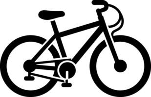 cykel ikon platt design illustration av cykling symbol med tävlings cykel och berg cykel silhuett logotyp design, enkel linje på minimal bakgrund vektor