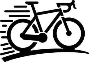 enkel logotyp ClipArt, abstrakt silhuett cyklist Vinka stil illustration av cykel cykling cykel sporter lopp ikon vektor