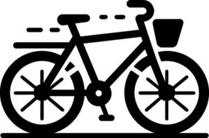 Fahrrad Symbol eben Design Illustration von Radfahren Symbol mit Rennen Fahrrad und Berg Fahrrad Silhouette Logo Design, einfach Linie auf minimal Hintergrund vektor