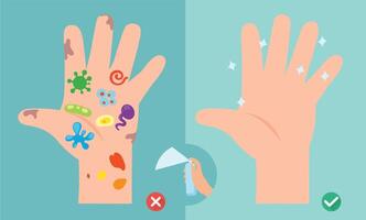 sauber Ihre Hände mit Alkohol sprühen Illustration vektor