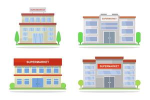 mataffär byggnader illustrerade i vektor
