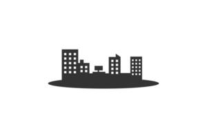 Stadt schwarzes Symbol Zeichen flache Abbildung auf weißem Hintergrund vektor