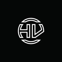 hb logotyp monogram med negativ utrymme cirkel rundad designmall vektor