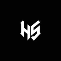 hs-Logo-Monogramm mit Schildform-Designvorlage vektor