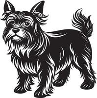 hund silhuett. svart och vit. illustration i vit bakgrund vektor