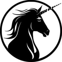 Einhorn - - schwarz und Weiß isoliert Symbol - - Illustration vektor