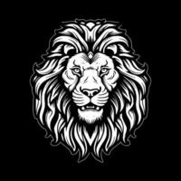 lejon, svart och vit illustration vektor
