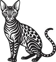 bengal sphynx katt. illustration vektor