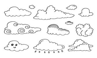 Hand gezeichnet Wetter Sammlung. eben Stil Illustration auf Weiß Hintergrund. vektor