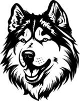 Alaska malamute - - schwarz und Weiß isoliert Symbol - - Illustration vektor