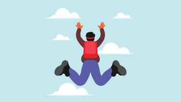 atheltic person fallskärmshoppare faller från himmel med en fallskärm illustration vektor