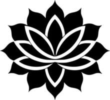 blomma - svart och vit isolerat ikon - illustration vektor
